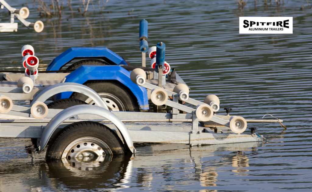 Boat Trailer Half submerged in saltwater